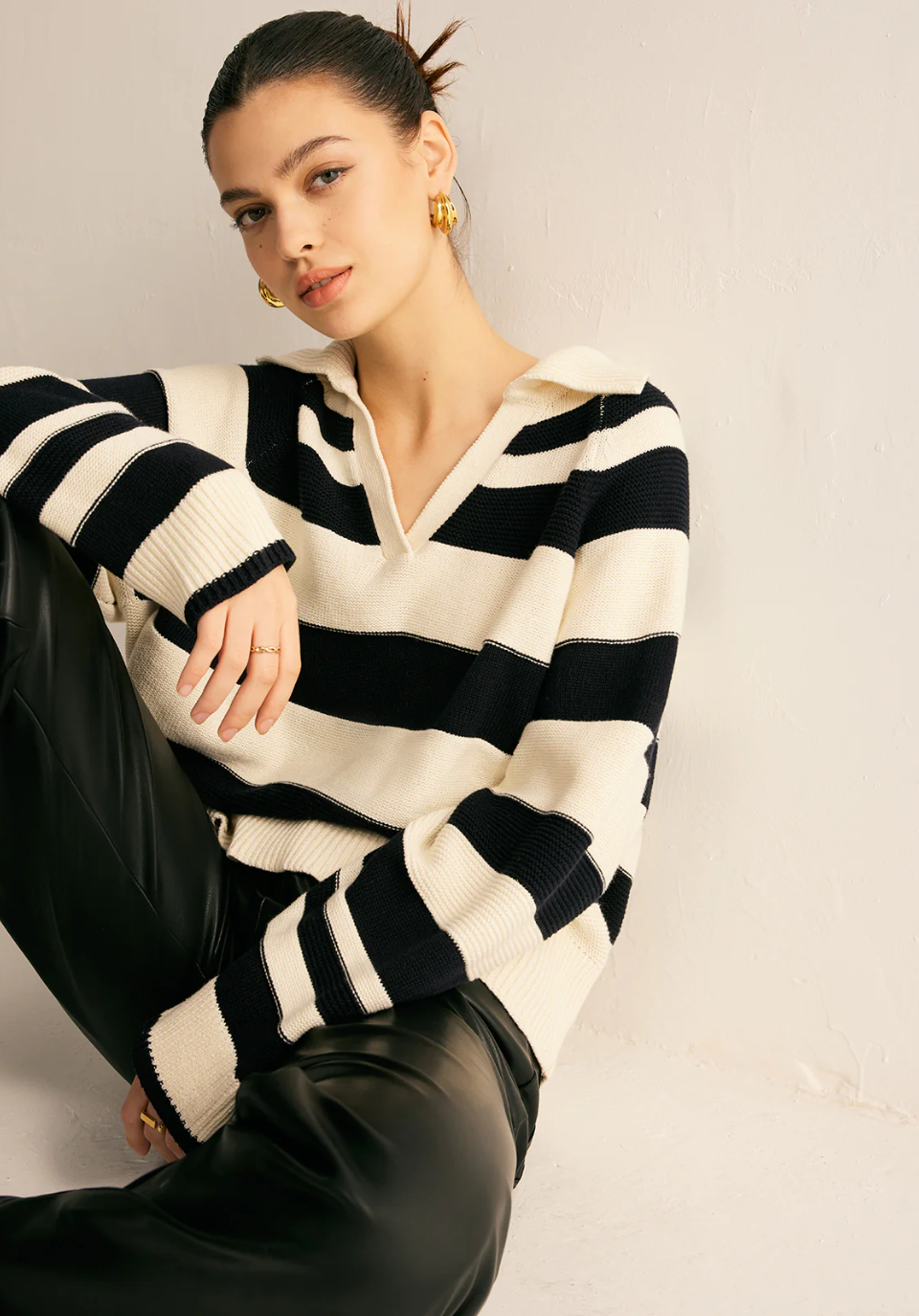 Striped Polo Sweater®