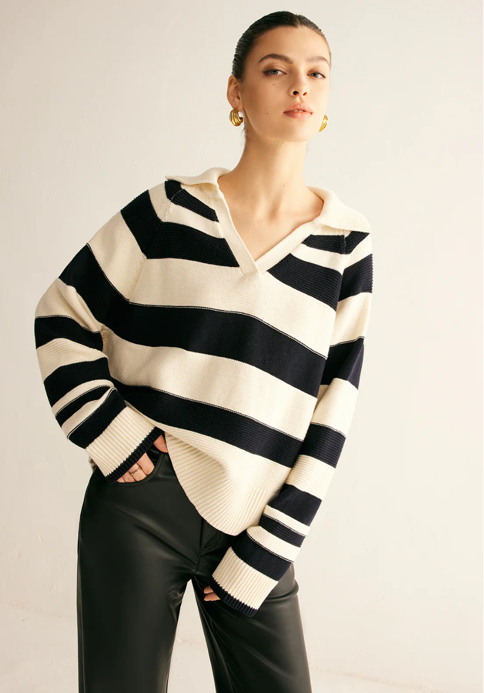 Striped Polo Sweater®