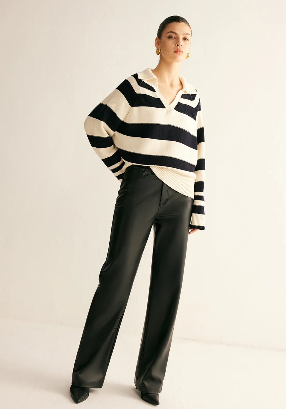 Striped Polo Sweater®